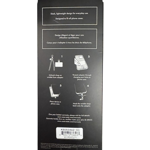 kate spade Clear Floral Phone Strap in Sea Pearl and Silver - Picture 6 of 6